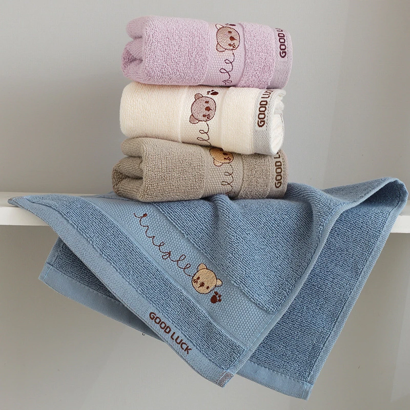 头儿童纯棉全棉洗脸用柔软学生童巾吸水不掉毛小孩家用卡通面巾