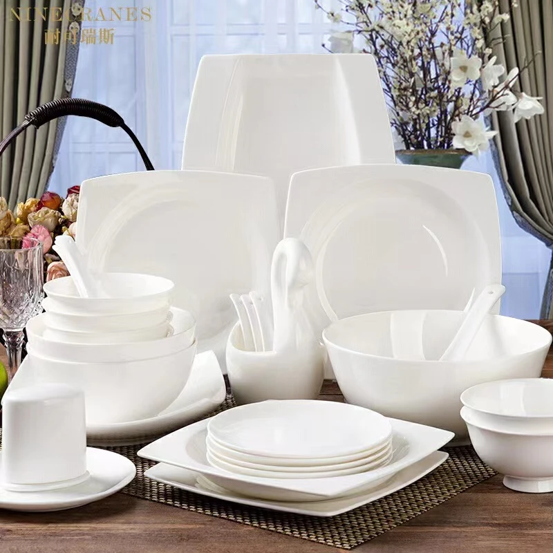 【鼎盛福利】鼎盛瓷业骨质瓷餐具套装单品家用商用【120】