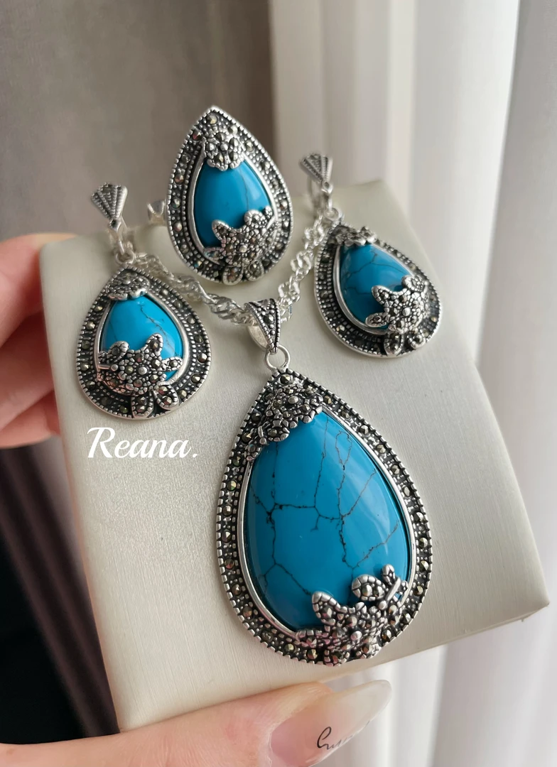 925银耳饰 泰银玫瑰梨子【蓝松】