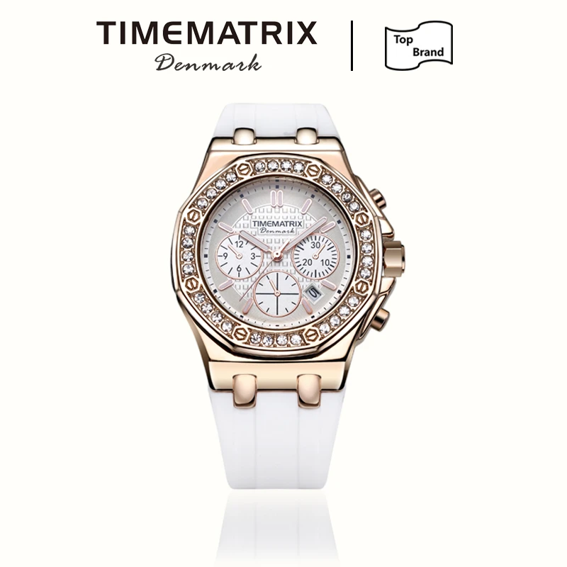 【玲玲专属】 TimeMatrix 丹麦品牌时尚轻奢镶钻女表-TX669玫白