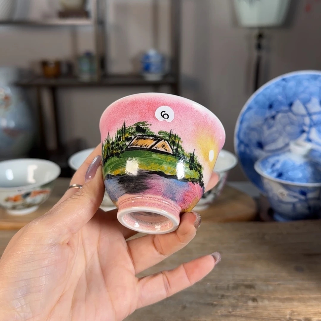 杯景德镇陶瓷柴烧多人