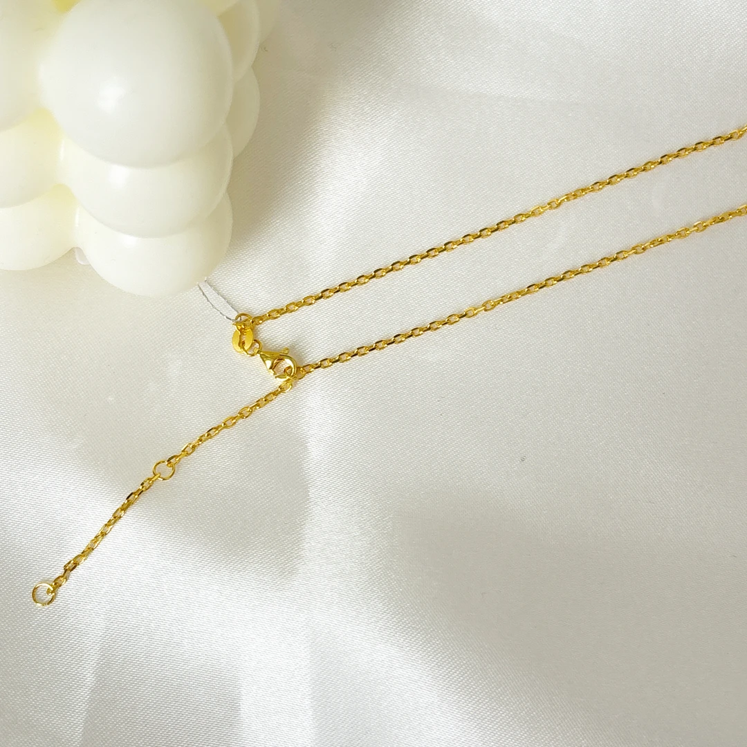 足金999 小卡链龙虾扣 带证书钢印