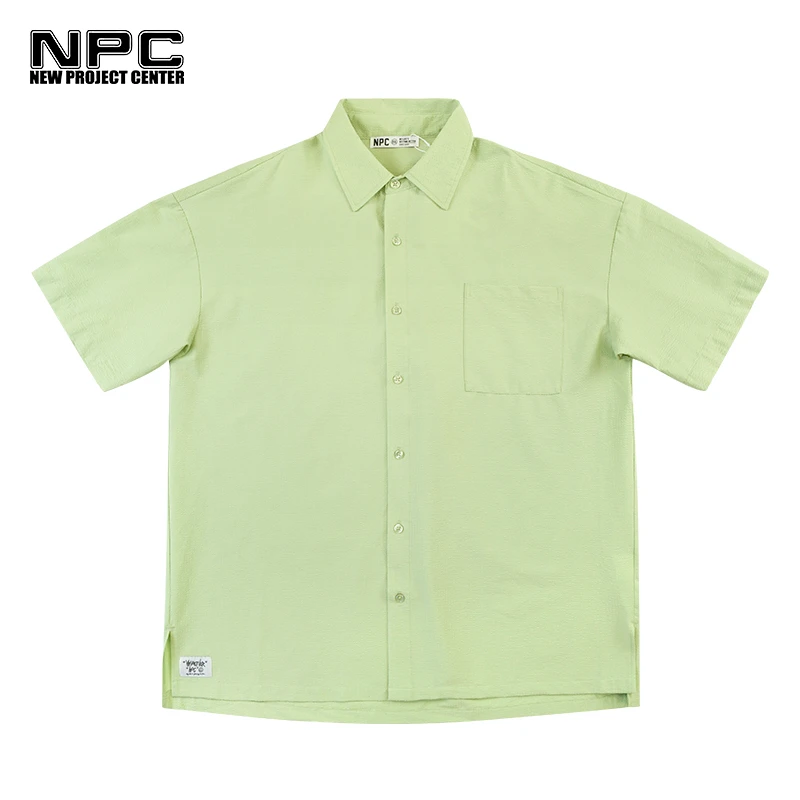NPC潮牌李晨nic同款泡泡纱短袖套装夏季情侣透气NP26SH37