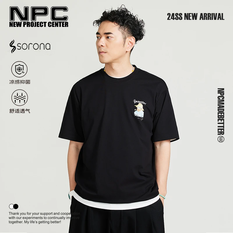 NPC潮牌BFL系列背后9图排列印花圆领短袖T恤男潮流索罗娜NP45TE31