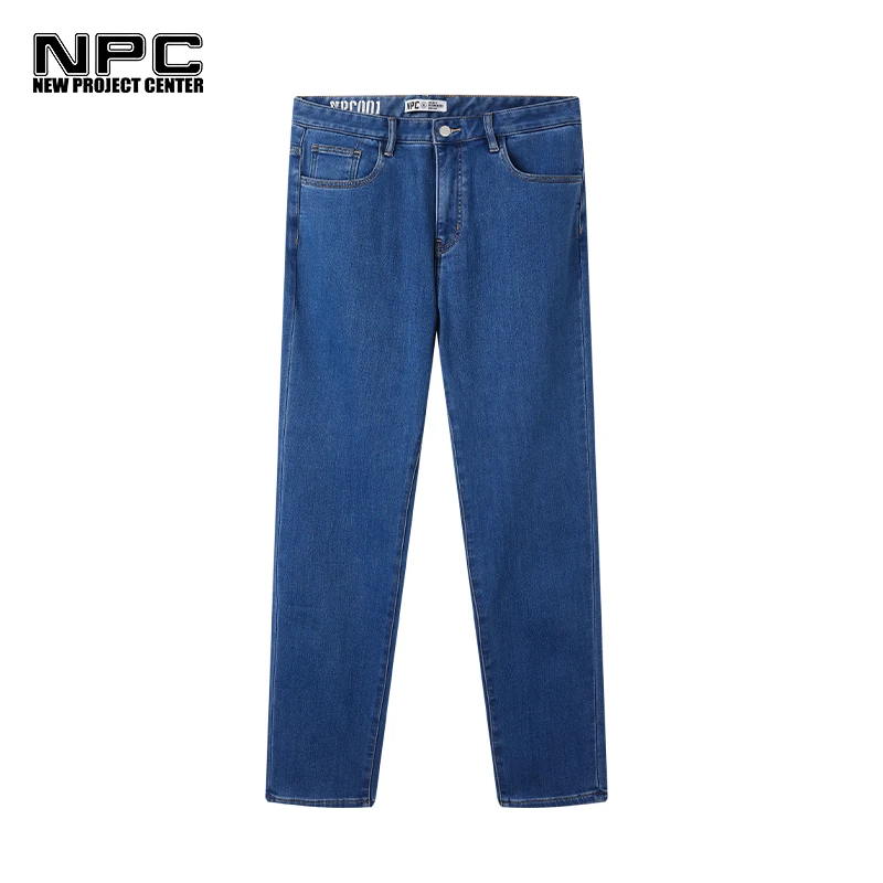 NPC潮牌男装李晨nic同款字母绣花休闲直筒秋冬户外牛仔裤NP12TR18