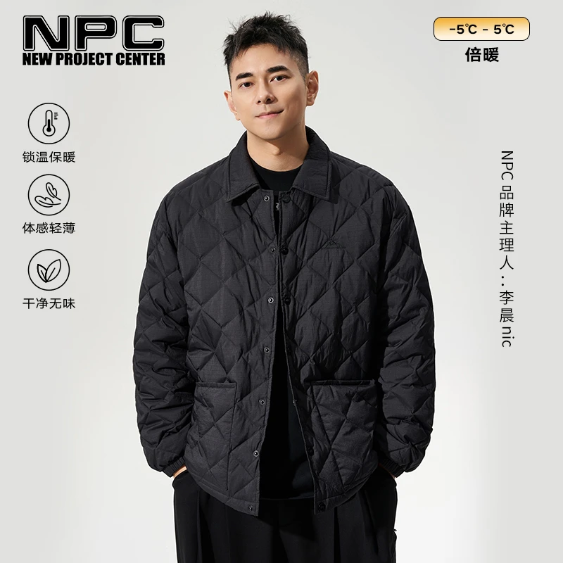 NPC潮牌格纹绗线防水羽绒服秋冬保暖干净夹克外套冬季NP36DJ13