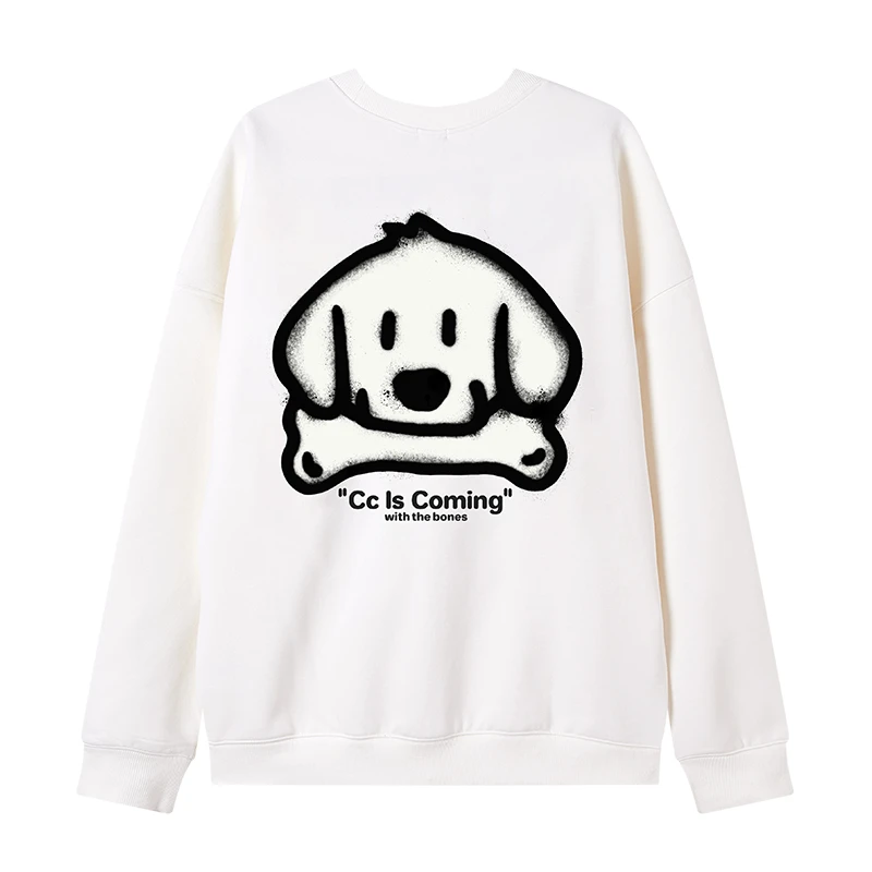 NPC潮牌CC系列卡通小狗图案圆领套头卫衣连帽外套CC3AST16