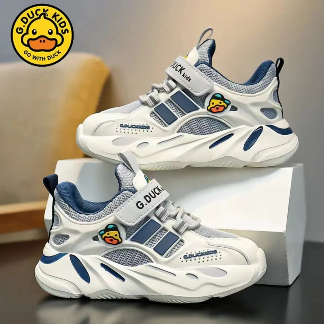 小黄鸭男童鞋2025春季新款儿童鞋小女孩校园防滑耐磨厚底老爹鞋潮