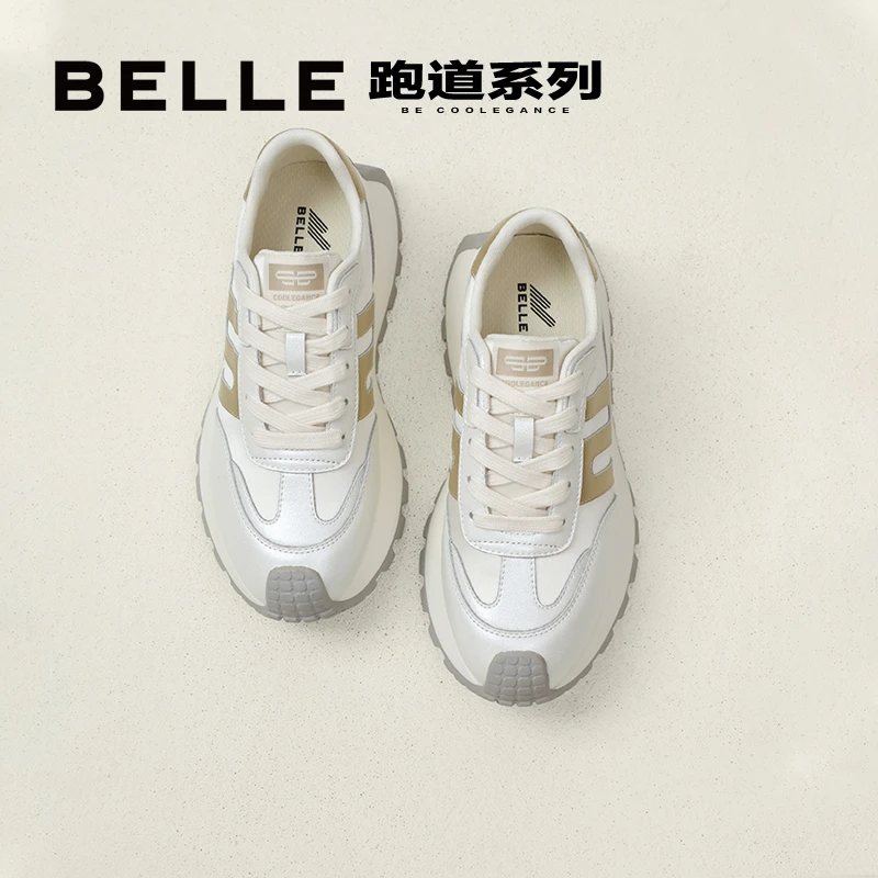 【百丽小金桔】阿甘鞋24春新商场同款白色厚底运动休闲鞋B2M1DAM4