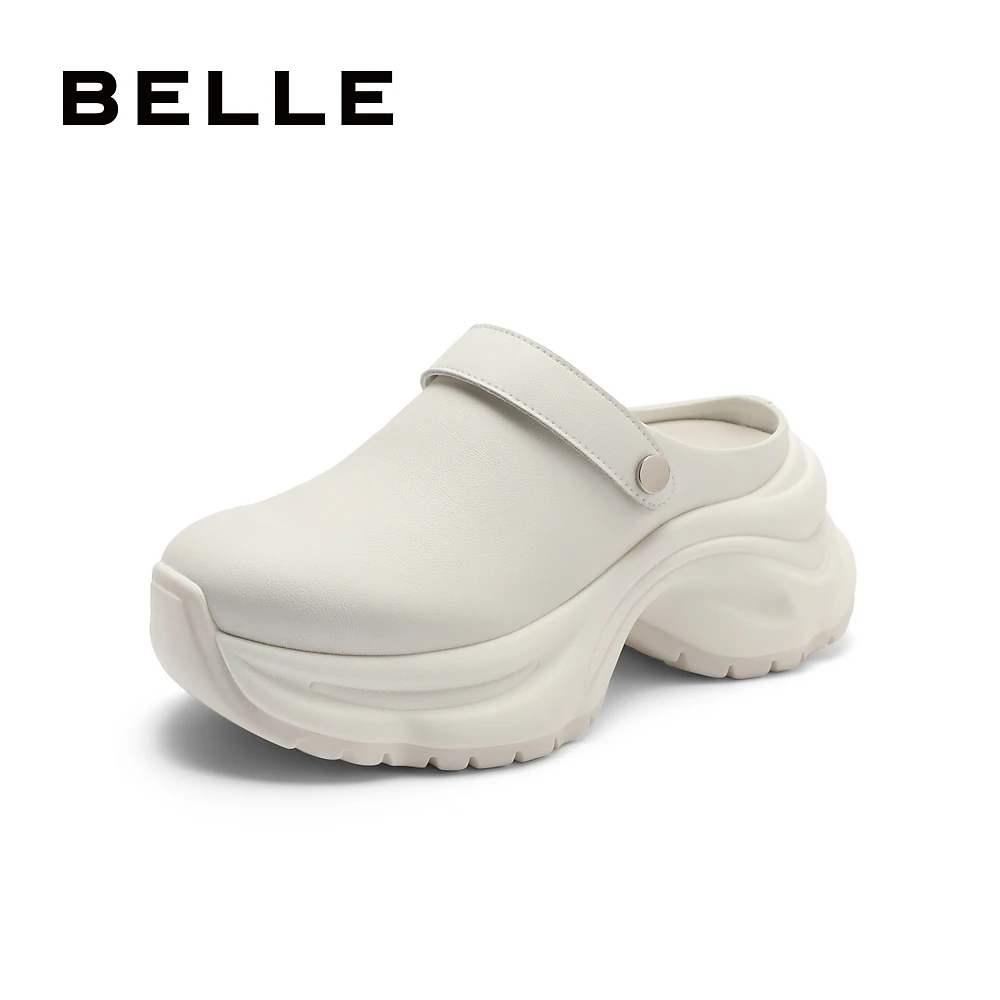 【沙发拖】百丽休闲穆勒鞋女24夏新厚底增高玛丽珍包头拖鞋B1897BH4