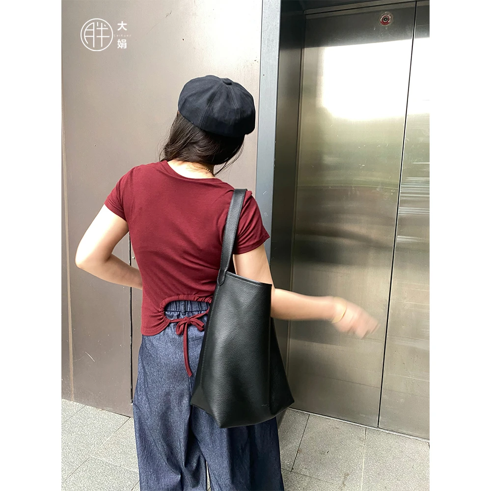 【焦点T恤】胖大娟夏日高弹力大码显瘦后背抽绳设计感圆领短袖