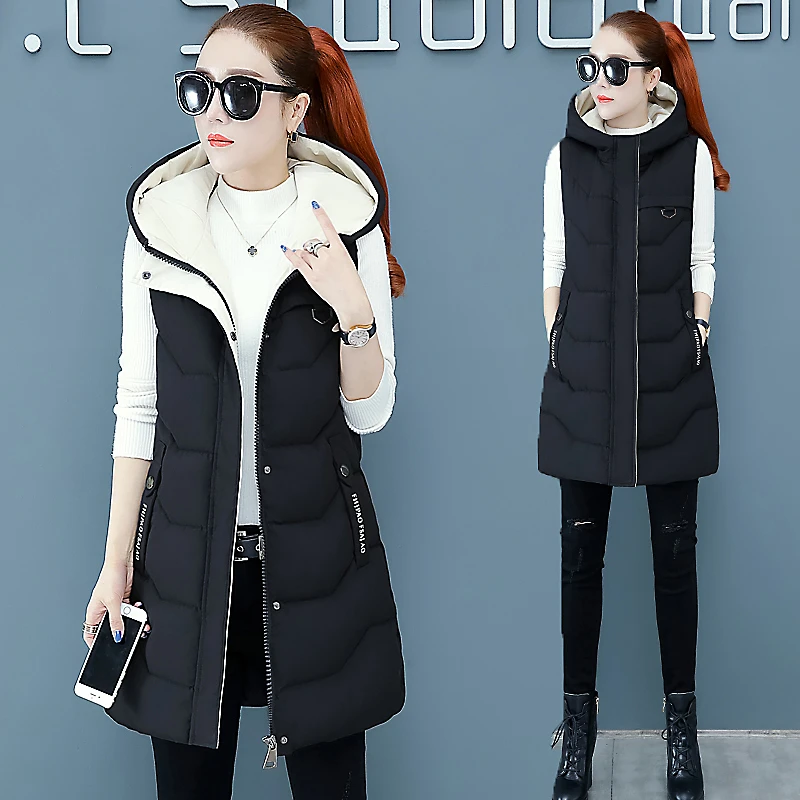 中长款棉马甲女2025年秋冬新款韩版坎肩外穿背心棉服马夹外套上衣