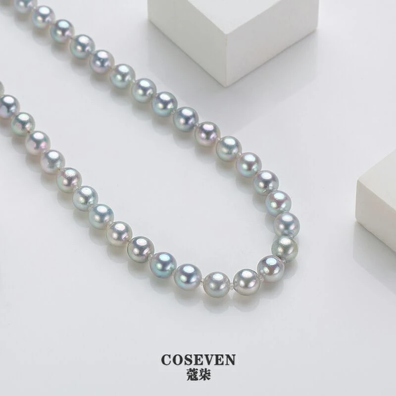 【短发七七】海水珍珠akoya真多麻项链7-8mm