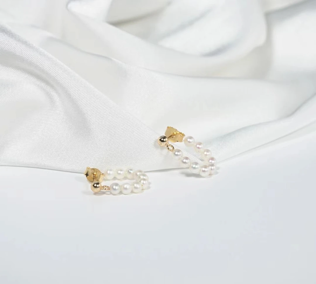 【短发七七】 淡水珍珠BABY珠耳环 3-5mm