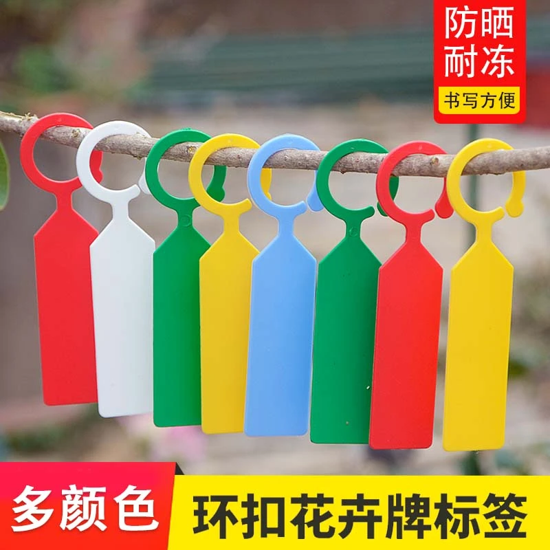 【10片装】园艺标签环扣塑料防水苗花卉葡萄西瓜果树植物标记挂牌