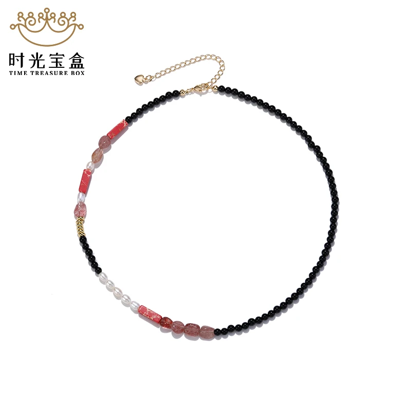 天然淡水珍珠时尚原创个性配饰小米珠串珠项链拼接设计师8013