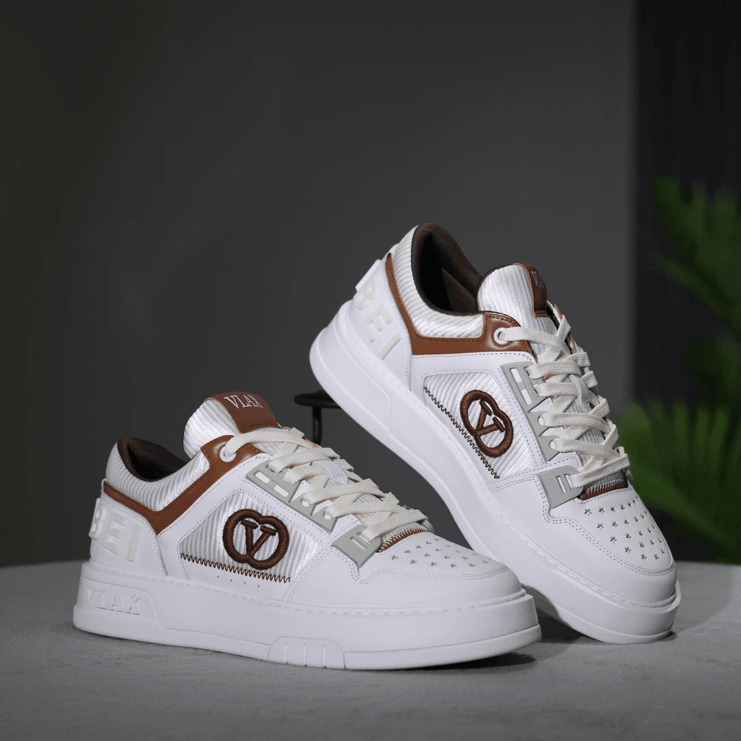 【光头佬】维勒斯24秋冬新品男士时尚黑色炫彩潮流牛皮休闲板鞋