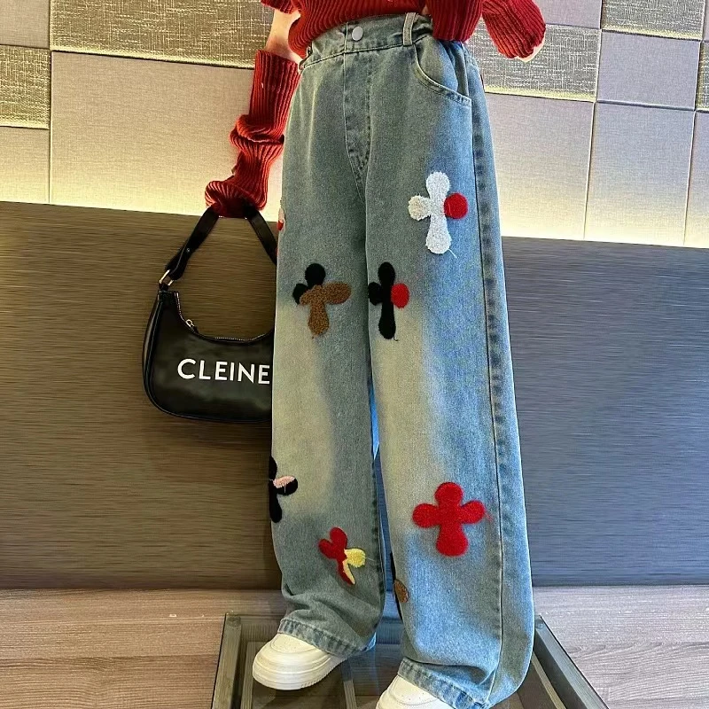 409086《现》小涵家玲姐优选韩版秋款儿童洋气百搭时尚牛仔裤