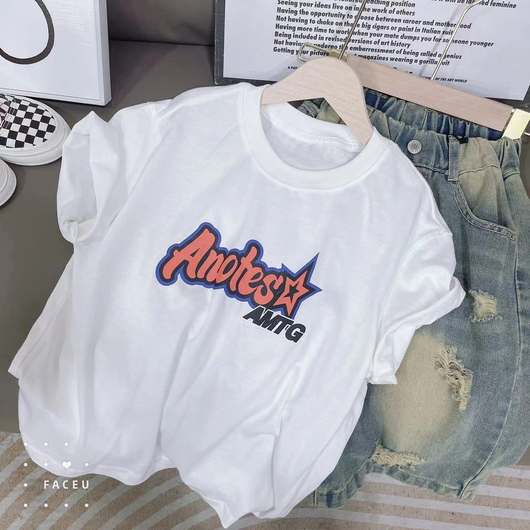 405306《现》小涵家玲姐优选韩版儿童休闲日常潮牌夏款洋气百搭短袖