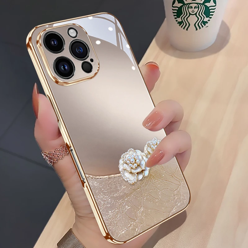 沙漠金山茶花适用iPhone17手机壳新款苹果16promax高档爆款上档次