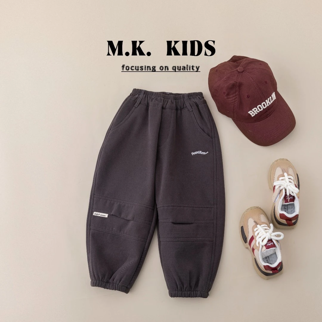 MK品牌现货儿童冬款纯棉加绒工装裤DF70038
