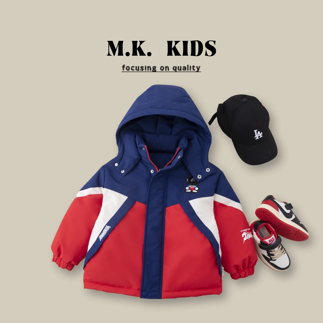 【光的力量】现货男童棉服儿童加厚保暖戴帽外套2024新款DA70249