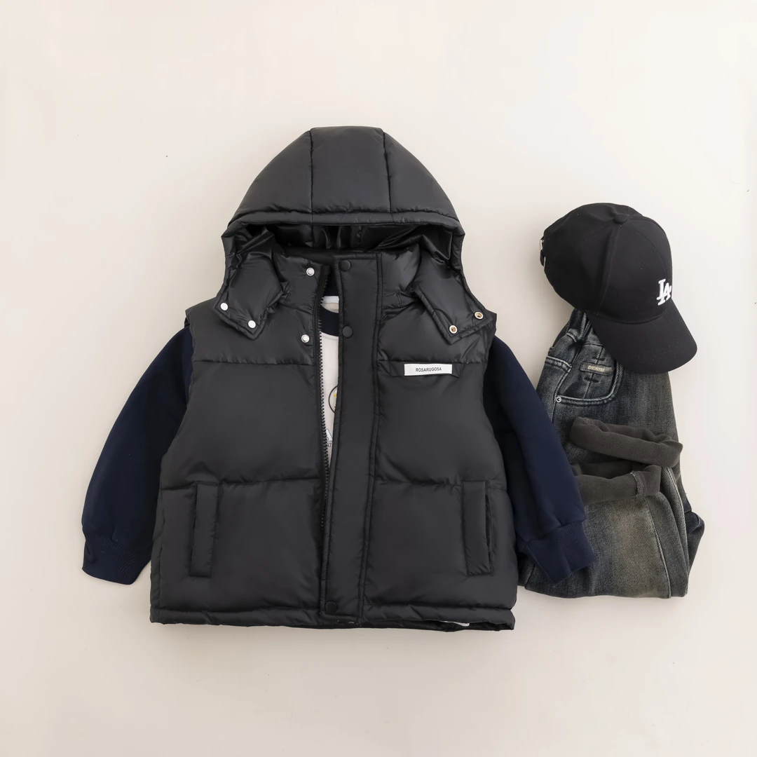 儿童冬款棉马甲男童潮酷百搭厚款外套2024新款BD6050华子童装