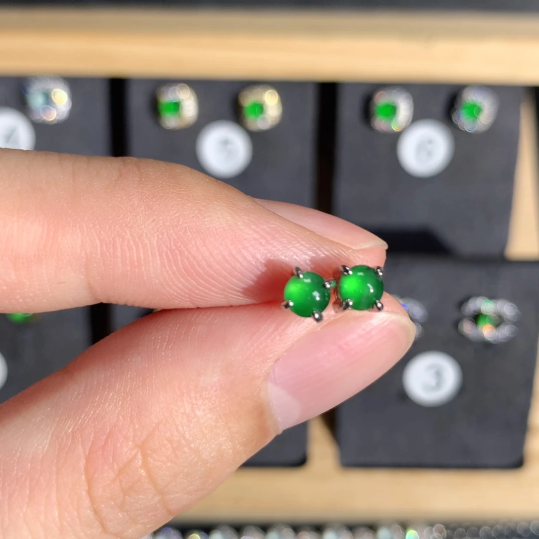 【闪购商品】翡翠耳饰银S925镶嵌