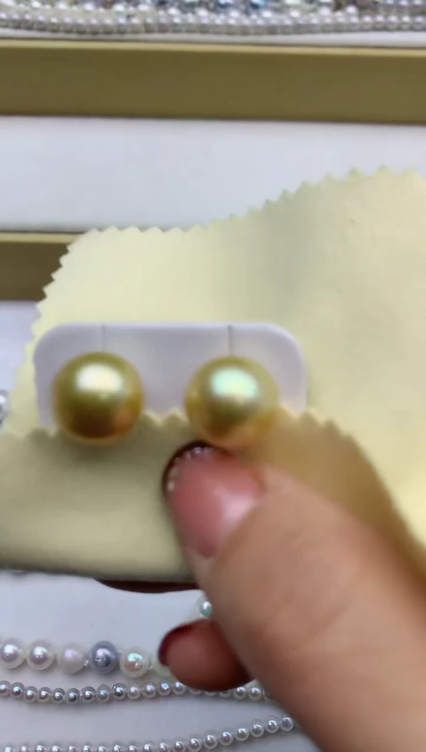 【闪购商品】海水珍珠耳钉18K金镶嵌金珠耳钉@@Y036