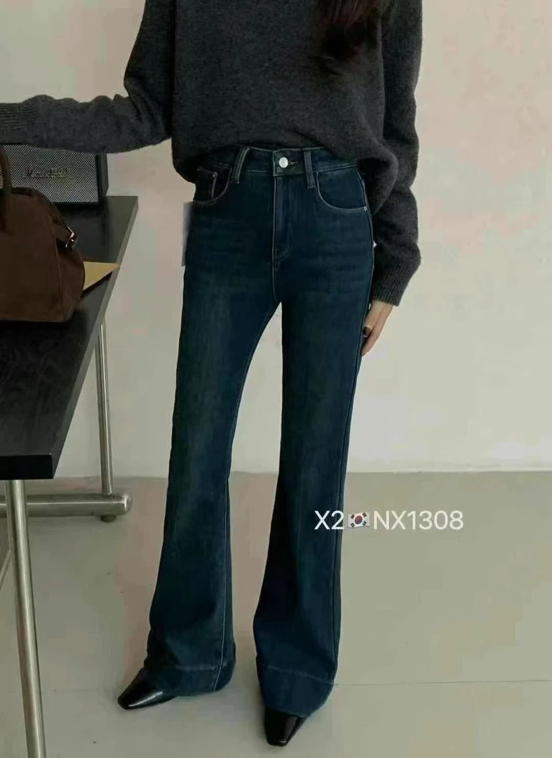 女款微喇裤植绒款