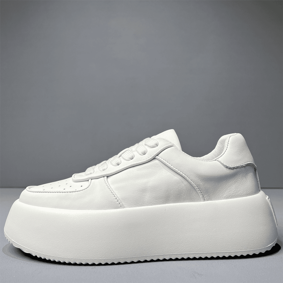 ins超火小白鞋男2024春季新款真皮厚底增高板鞋运动休闲鞋面包鞋