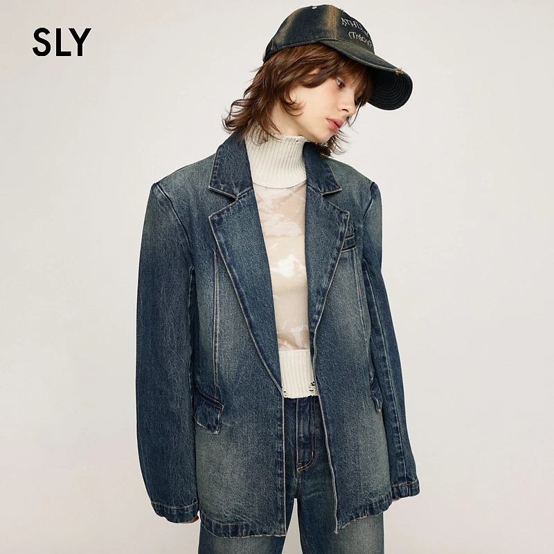SLY休闲摇滚丹宁风水复古牛仔外套030HSA10-0260