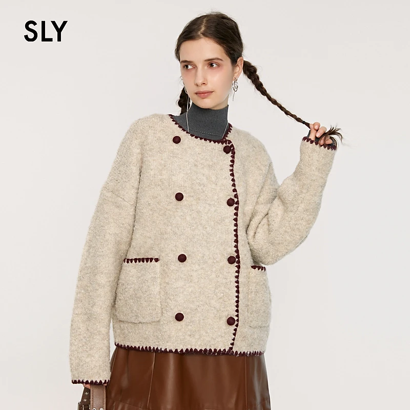 秋冬新款千金风气质软糯亲肤宽松气质短外套女038IAU70-0091