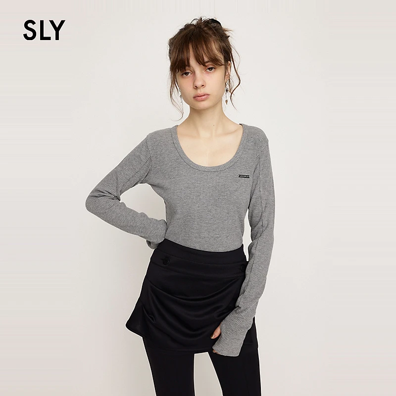 冬季通勤简约基础罗纹圆领套头针织衫030HAZ80-2811