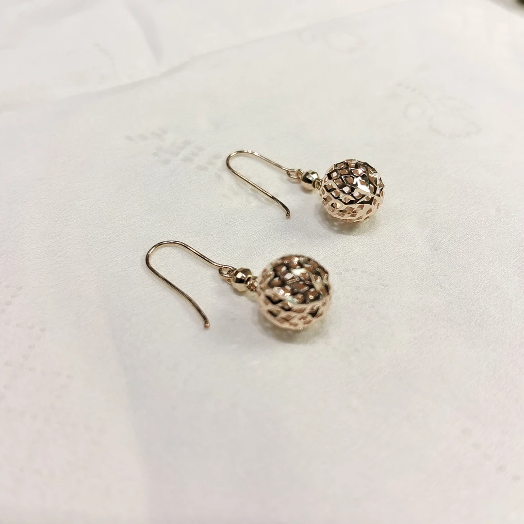 18玫瑰金时尚气质球球耳坠