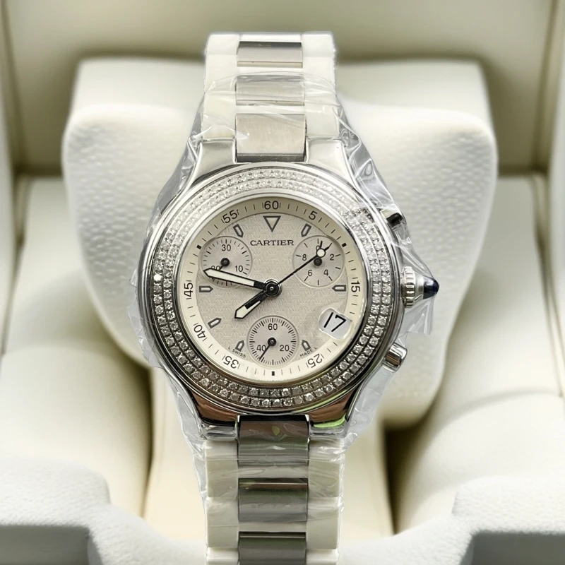 95新 Cartier/卡地亚 21世纪系列/表径38mm/石英/后镶钻