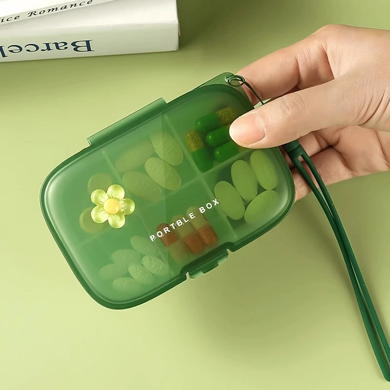 美杜便携式药盒家用透明创意随身携带便捷防尘双层多格精致小药盒