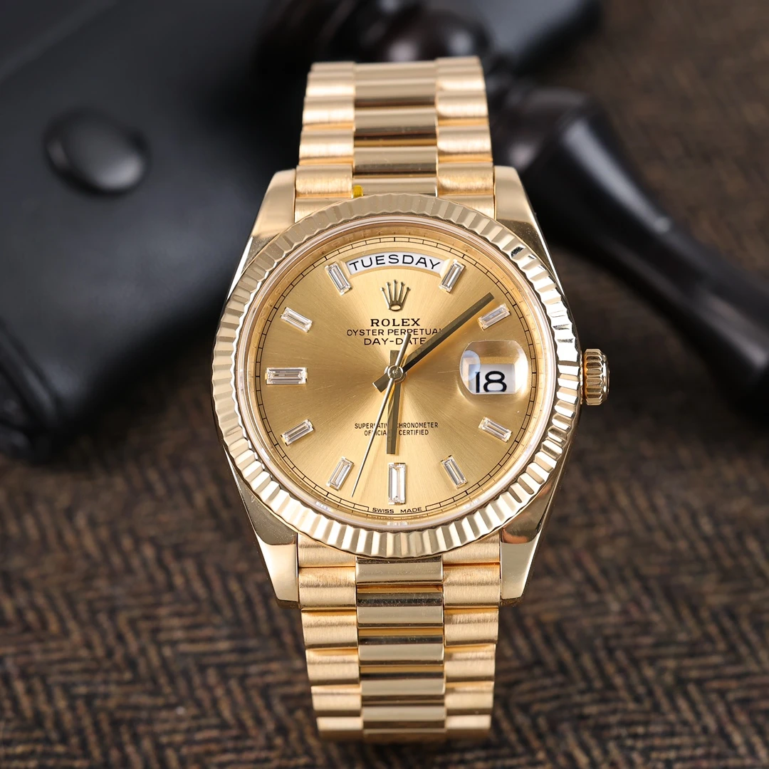 95新 Rolex/劳力士 228238 全金星期日历 条形钻石刻度 单表