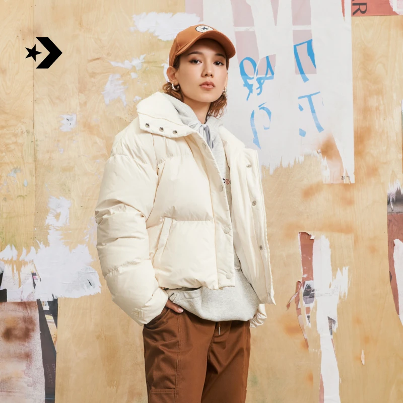 CONVERSE匡威官方 秋冬女短款羽绒夹克轻便简约外套10025204