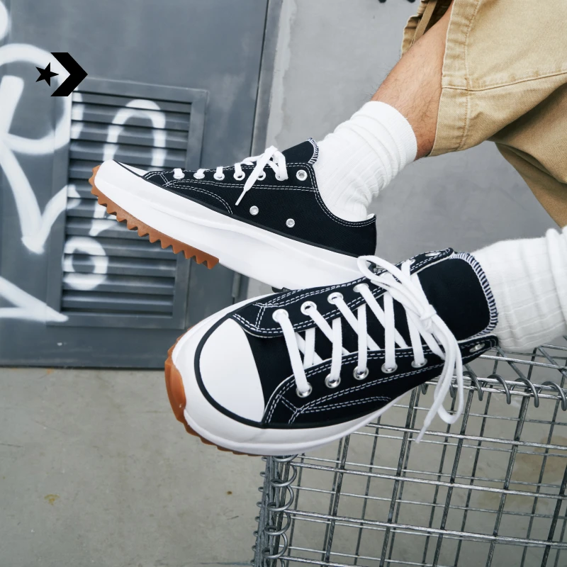 【流星厚底鞋】匡威RunStarHike低帮帆布黑色CONVERSE 168816C