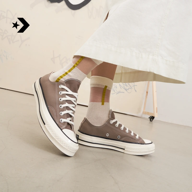 【流光风】匡威1970S男女运动帆布鞋奶咖棕棕色CONVERSE A00756C