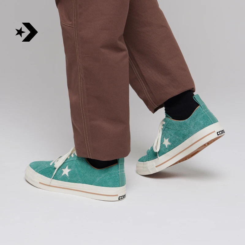 CONVERSE匡威 One Star Pro复古潮流薄荷曼波翻毛皮滑板鞋A02947C