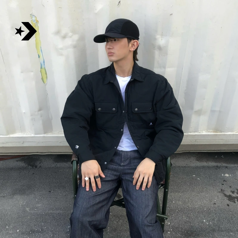 匡威复古叠穿衬衫夹克男外套CONVERSE 10027972