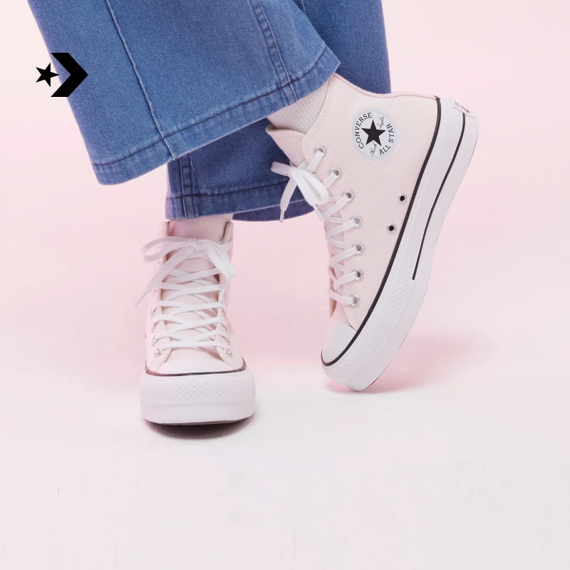 CONVERSE匡威官方 All Star Lift新款女增高厚底帆布鞋A05135C