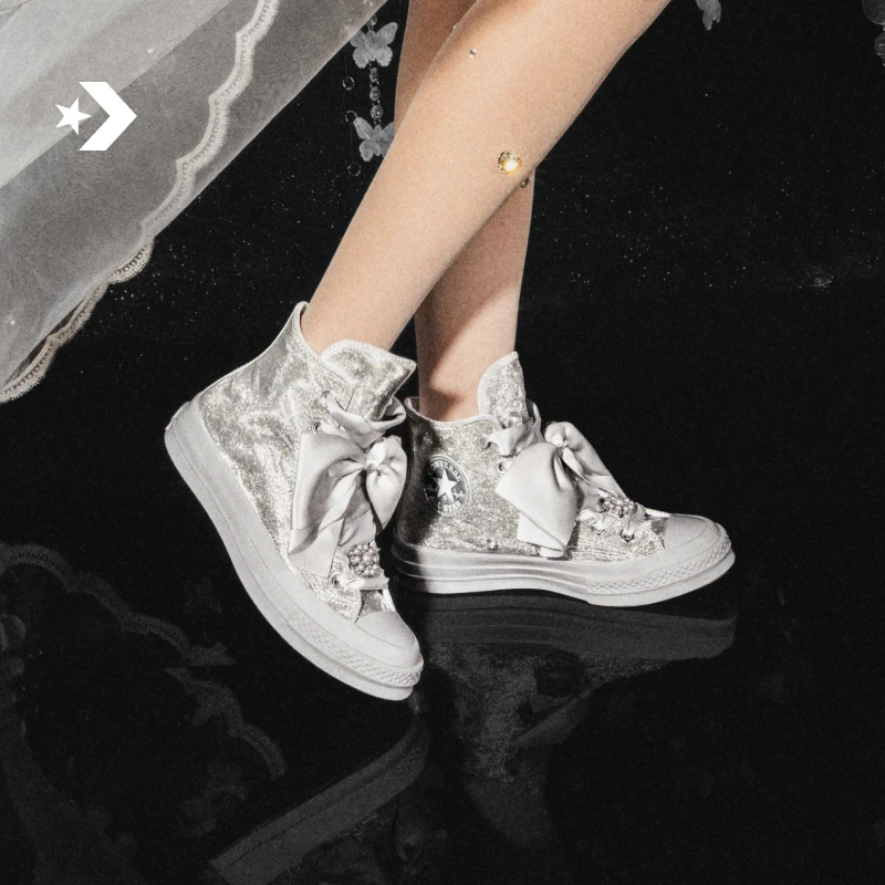 匡威1970S男女银色系高帮休闲板鞋婚鞋CONVERSE A12772C