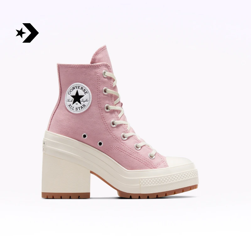 【复古粗跟鞋】CONVERSE匡威官方 男女增高厚底高帮帆布鞋A06433C