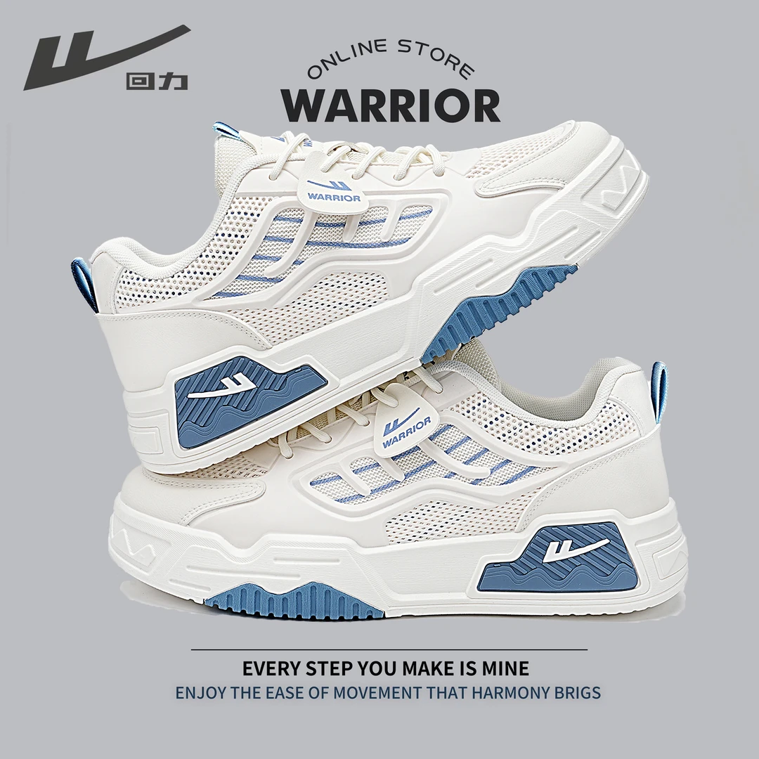 Warrior/回力春季透气网面男鞋休闲百搭软底轻便鞋潮鞋青少年潮鞋