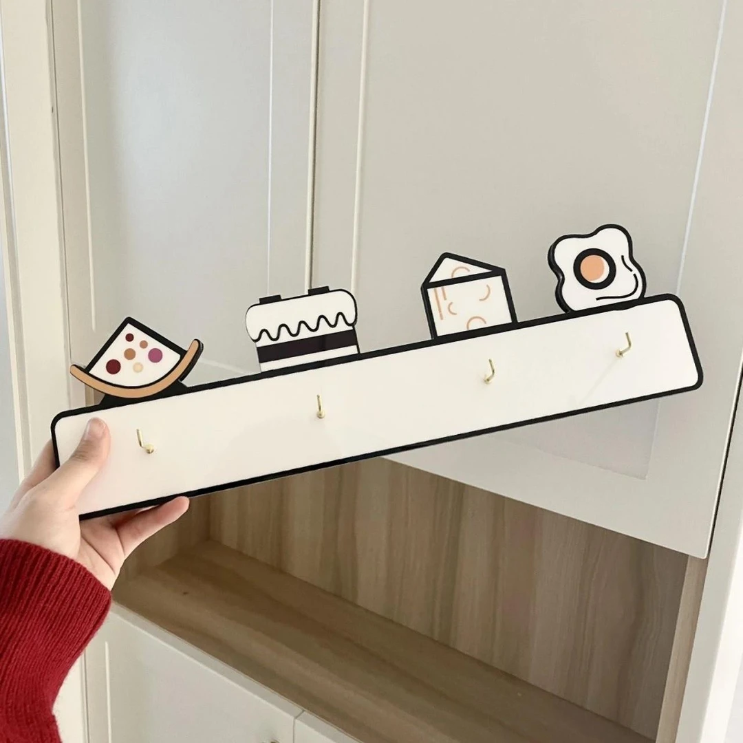 木质挂钩玄关钥匙架收纳卧室门后墙上装饰无痕钉民宿布置北欧