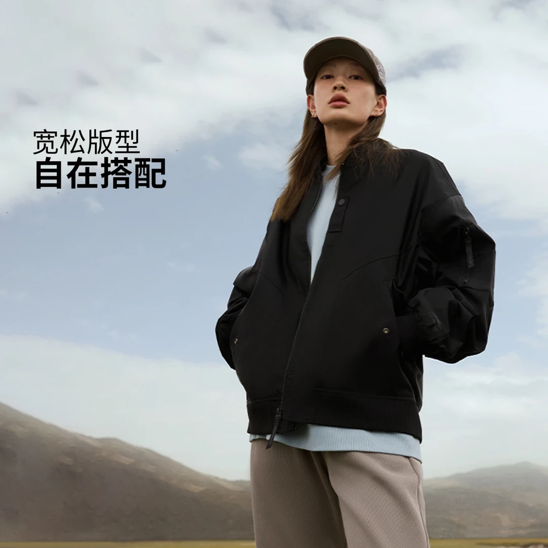 L李宁CF溯季立领宽松休闲男女同款户外运动服AJDU353