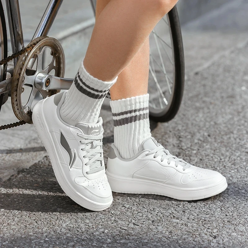 R李宁浮舟经典男女款白色透气百搭低帮板鞋AGCS419/AGCS420